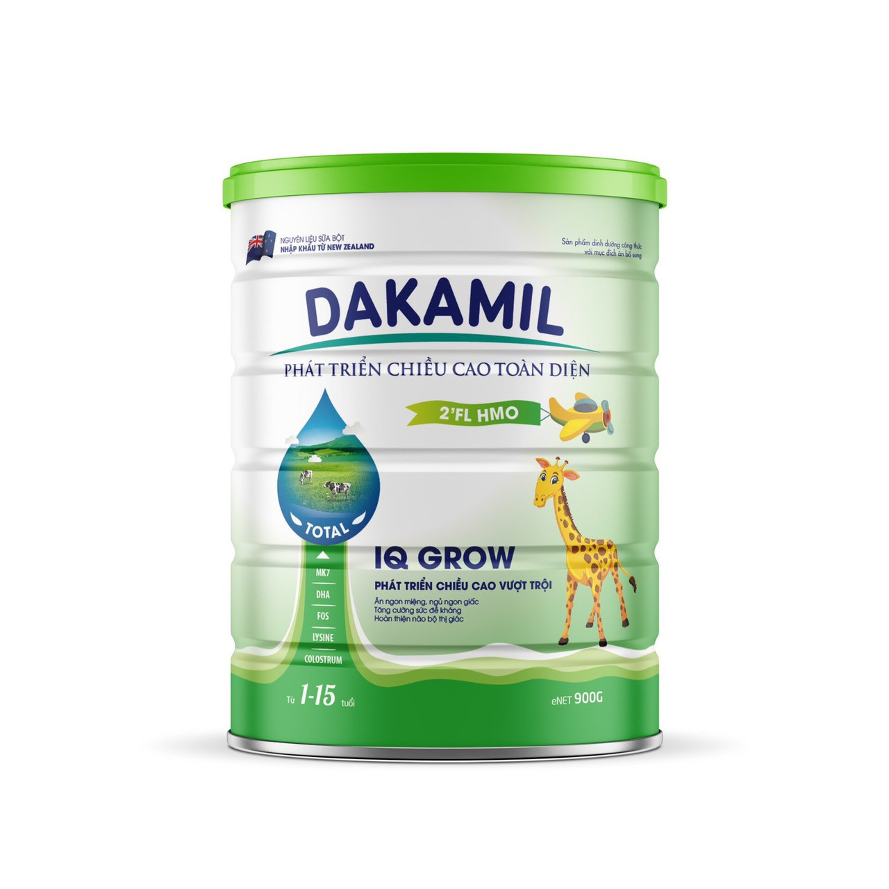 Sữa Dakamil IQ Grow 900G dành cho trẻ từ 1-15 tuổi