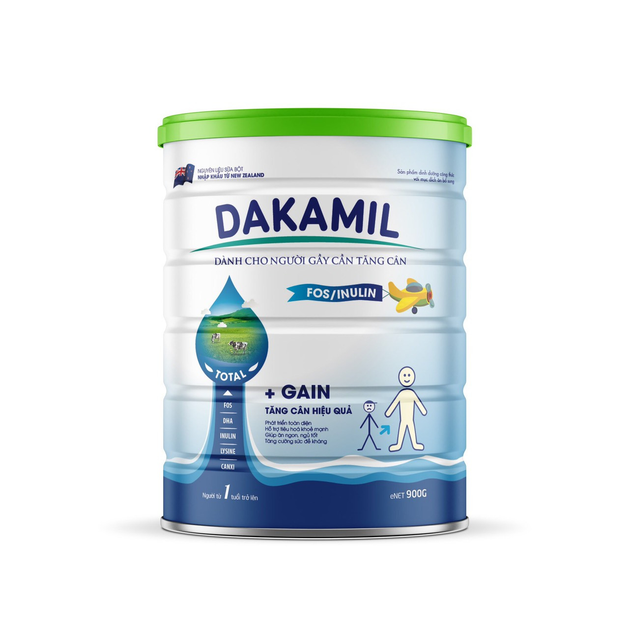 Sữa Dakamil Gain 900G dành cho người gầy muốn tăng kg